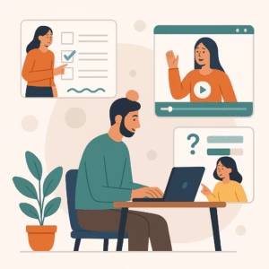 =تصویر مفهومی از بازاریابی محتوای تعاملی و مشارکت کاربران در یک کسب‌وکار متوسط ایرانی